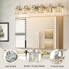 Crystal Vanity Light Fixtures Modern Stainless Steel, 6 Light Vanity Light Bathroom Wall Lights Fixtures E26 Base(Exclude Bulb) - 2 of 4