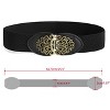 INSPIRE CHIC Women's Gold Tone Flower Design Metal Interlocking Buckle Elastic Cinch Belt - 3 of 4