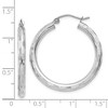 Black Bow Jewelry 3mm x 30mm 14k White Gold Textured Round Hoop Earrings - 4 of 4