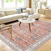 COZONY Washable Vintage Blue Boho Floral Large Area Rug for Living Room Dining Room - 3 of 4