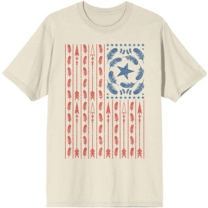 Americana Feather Flag Men's Natural T-Shirt - 1 of 3