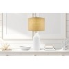 26.5" Geometric Ceramic Table Lamp with Linen Shade White - Cresswell Lighting: Modern for Bedroom, Nightstand - 4 of 4
