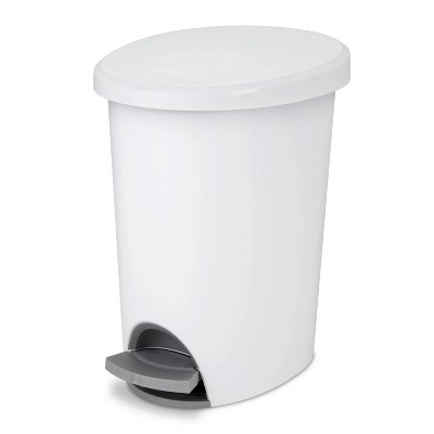 LunaLulinlk White 2.6 Gallon Trash Can, Extra Large Step-In Bathroom Trash Can