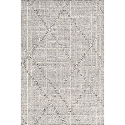 Nuloom Crissy Geometric 5x8 Indoor/Outdoor Area Rug for Living Room Patio Deck Front Porch Kitchen, Grey/Ivory