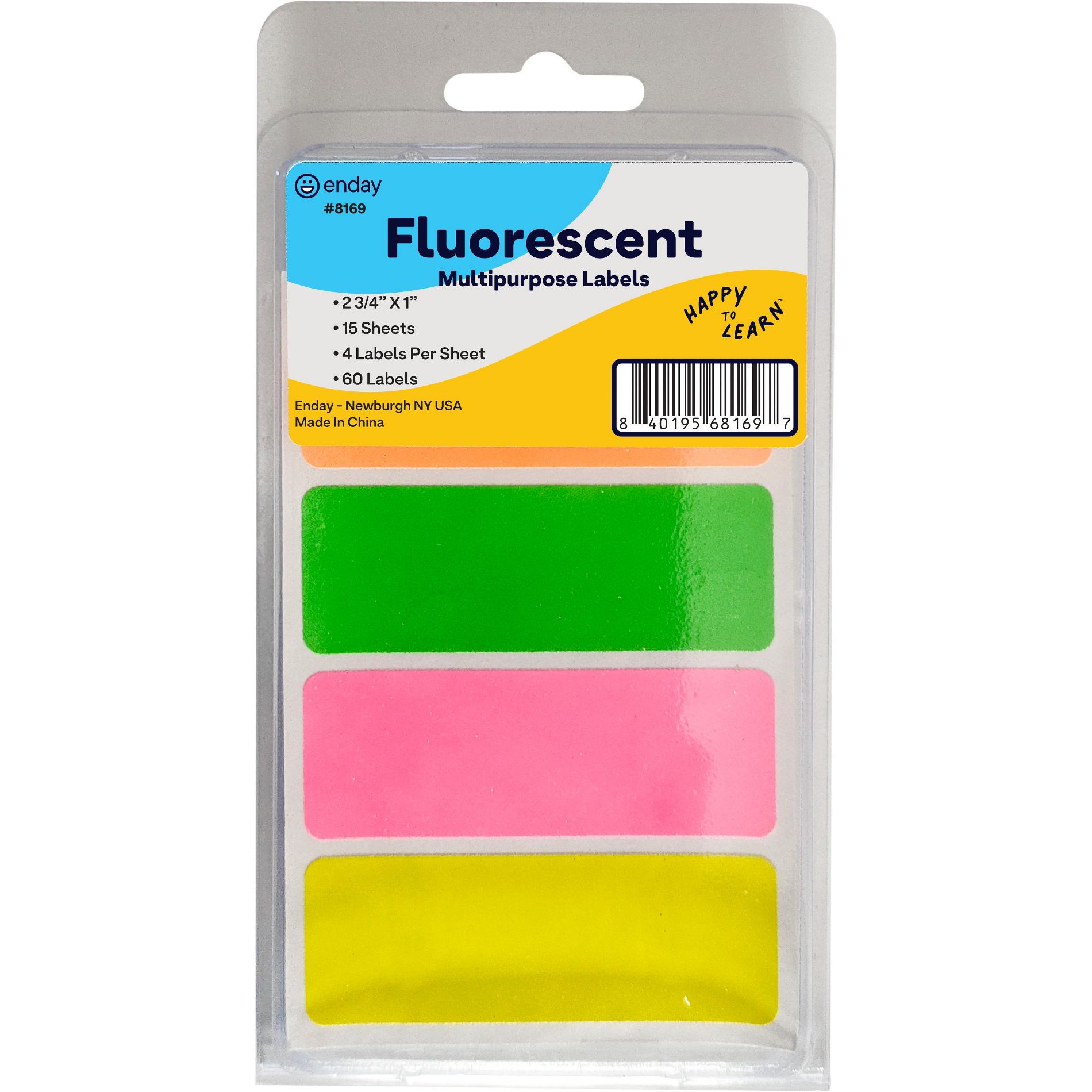 Fluorescent Multipurpose Label 2 3/4" X 1" (60/Pack)
15 Sheets, 4 Labels Per Sheet
