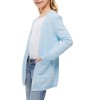 Girl's Open Front Cardigan Long Sleeve Knit Sweaters Kids Solid Cute Casual Loose Outerwear Coats with Pockets - 3 of 4