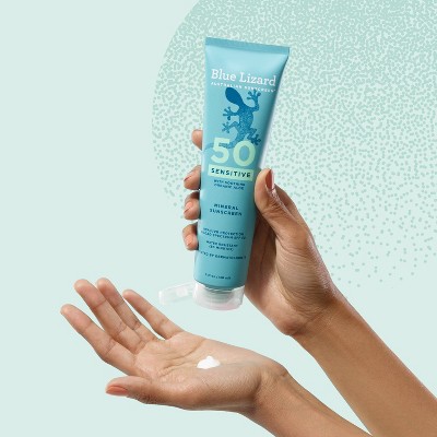 Blue Lizard Sensitive Mineral Sunscreen Lotion - SPF 50+ - 5 fl oz: Whole Body, No Fragrance Added, Vegan