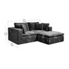 GDFStudio Verlano Modular Plush Corduroy Upholstered Sectional Sofa - 3 of 4