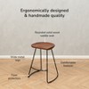 MH London Ember 24" Mid-Century Modern Saddle Counter Stool with Solid Wood Seat and Metal Base - 3 of 4