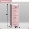 Sorbus Narrow 6 Drawers Nightstand with Steel Frame, Wood Top, Easy Pull Fabric Bins for Home, Bedroom, Office & Dorm - 4 of 4