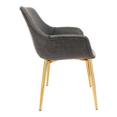 Charcoal Black Metal Arm Chair with Modern Design