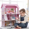 Angel Sar 3 Story Dollhouse Playset with Furniture, Multi-Room Doll Cottage for Girls Aged 3+, Wooden Doll House for Role Playing Games - 3 of 4