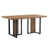 NicBex Dining Table Set for 6 Kitchen Table Wood-Textured MDF Dining Table Set with 6 Brown Suede Chairs for Dining Room - 4 of 4