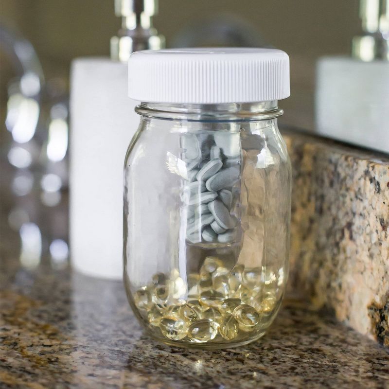 Masontops 2pk Jar Safe Child-Resistant Mason Jar Lids Wide White, 2 of 5