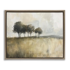 Stupell Industries Earthy Woodland Trees Floating Frame Canvas Art - 1 of 4