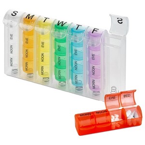 MEDca Weekly Pill Organizer: Planners for Pills and Vitamins Day Week, 4 Times-a-Day Medication Reminder - 1 of 4