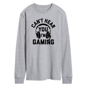 Men's - Instant Message - Cant Hear You Gaming Long Sleeve Graphic T-Shirt - 1 of 4