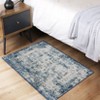 Modern Abstract Area Rug Low Pile Fade Stain Resistant Rug Soft Contemporary Accent Carpet for Living Room Bedroom Nursery,Blue/2'x3' - 4 of 4
