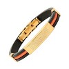 Steeltime Men's 18k gold plated stainless steel our father prayer black rubber bracelet. Color Options: Black, Blue, Red, Orange, Brown - 2 of 4