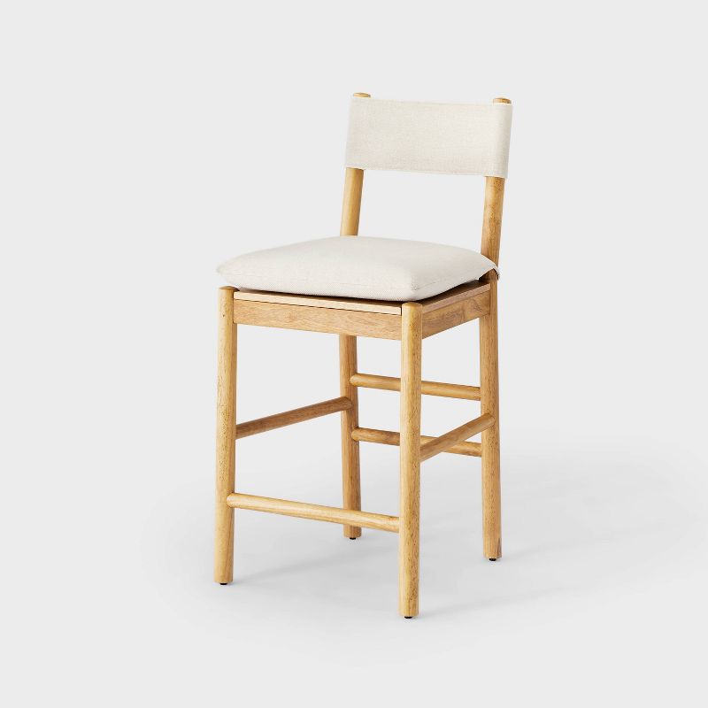 Emery Wood Counter Height Barstool with Upholstered Seat and Sling Back - Threshold&#8482; designed with Studio McGee, 1 of 8