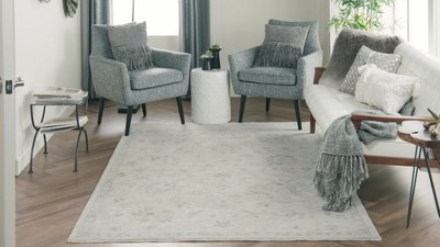 Charcoal Elegance 8' x 10' Hand-Knotted Synthetic Area Rug