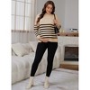 INSPIRE CHIC Women's Maternity Sweater Tops Long Sleeve Shirts Side Slit Stripe Mock Neck Pullover Pregnancy - 3 of 4