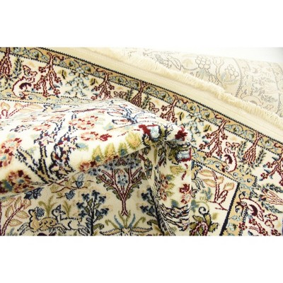 Ivory Floral Synthetic 8' x 10' Rectangular Area Rug