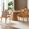 Sapphtopaz Round Dining Table Kitchen Table Wooden Dining Table for 4 with Sturdy Pedestal - 3 of 4