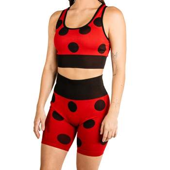 Miraculous Ladybug Womens Cosplay Active Workout Romper for Gym Workout, Yoga, Running by MAXXIM