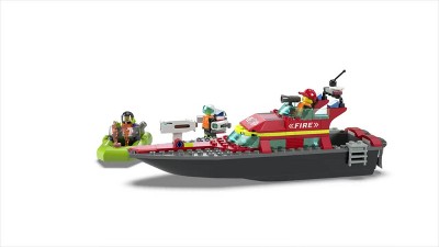 LEGO City Fire Rescue Boat 60373 Toy Boat that Floats on Water for  Imagination Play, Building Toy for Kids Ages 5+