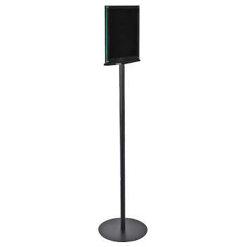 Azar Displays Double Sided Magnetic Sign Holder for Floor 8.5" x 11" Portrait Black Frame on Freestanding Pedestal Base