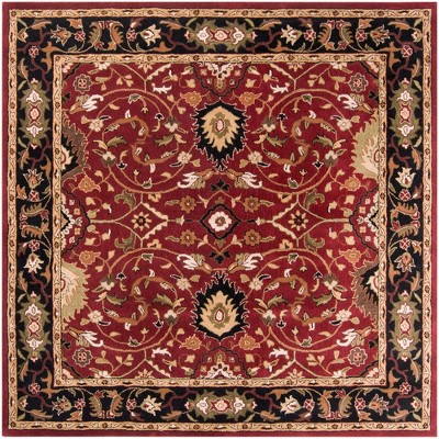 Mark & Day Hardisty 6'x6' Square Tufted Indoor Area Rugs Burgundy: Traditional Wool, Stain-Resistant, Indoor Use