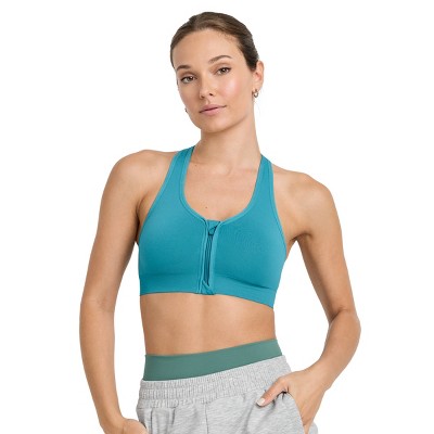 Jockey Women's Seamfree Mid Impact Zip Front Sports Bra