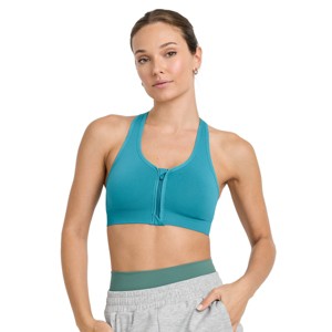 Jockey Women's Seamfree Mid Impact Zip Front Sports Bra - 1 of 4