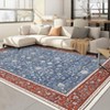 Coolmee Washable Area Rugs for Living Room,Rugs for Bedroom Soft Low Pile Non-Slip Area Rug with Rubber Backing for Home Office Decor Red - 3 of 4