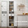 Ridstar 69.29 in. H White Bathroom Storage Cabinet with 2 Barn Doors and 1 Drawer - 4 of 4