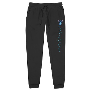 Men's Lilo & Stitch Alien Footprint  Jogger Sweatpants - Black - Large - 1 of 3