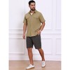 INSPIRE CHIC Men's Fishing Summer Short Sleeve Solid Cargo Shirts - 2 of 4