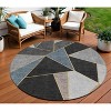 Blue Charcoal And Gray Geometric Washable Indoor Outdoor Area Rug - 2 of 4