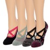 MUK LUKS Women's Studio Socks - Criss Cross Ballerina 4PK - 3 of 4