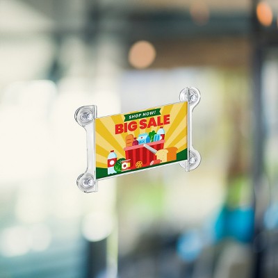 Clear Acrylic Window Sign Holder Frame with Suction Cups
