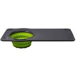 Squish Over-The-Sink Cutting Board with Colander Green/Gray