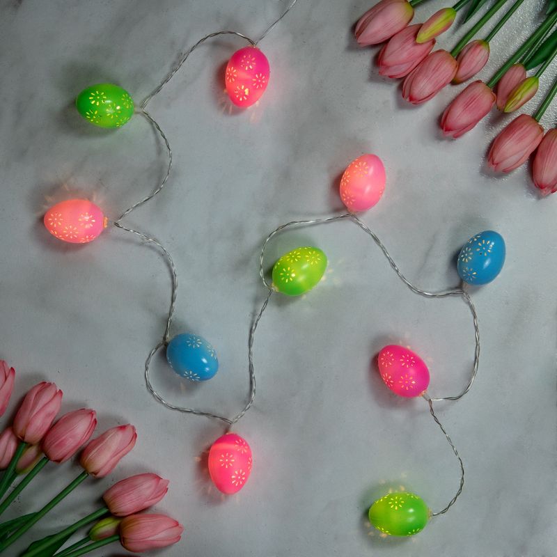 Northlight 10-Count Multi-Color Easter Egg LED String Lights, 4.5ft, Clear Wire, 3 of 5