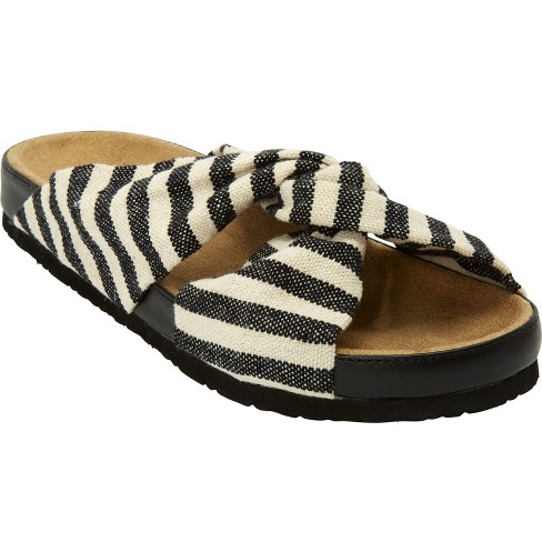 Comfortview Women's Wide Width The Reese Footbed Sandal - 8 WW, Black