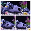 Unique Bargains Ceramic Aquarium Hideaway Rock Cave Fish Tank Decoration Brown 5.24"x3.82"x2.95" - 4 of 4