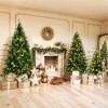 LOVMOR 8FT, 6FT, 4FT Pre-Lit Green Pine Artificial Christmas Tree, Set of 3 Hinged Xmas Trees with 820 Warm-Yellow LED Lights and 2539 Branch Tips - 2 of 4