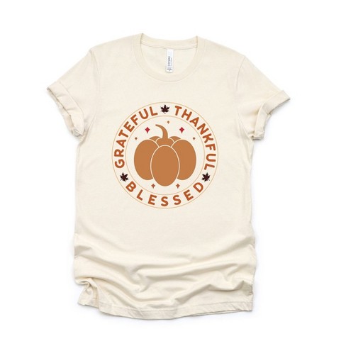 Simply Sage Market Women's Grateful Thankful Bless Circle Short Sleeve Graphic Tee - image 1 of 4