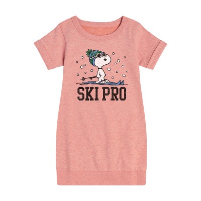 - Peanuts - Snoopy Ski Pro Graphic Short Sleeve Fleece Dress