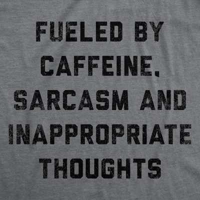 Мужские футболки Crazy Dog T-Shirts, Inc. Mens Fueled By Caffeine Sarcasm and Inappropriate Thoughts T Shirt Funny Coffee Graphic Tee - Crazy Dog Men's T Shirt For Coffee Lovers Dark Grey S — фото 2