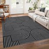 Modern Washable Area Rug, Geometric Pattern Throw Carpet with Non Slip Backing, Low Pile Stain Resistant Floor Carpet for Living Room - 2 of 4